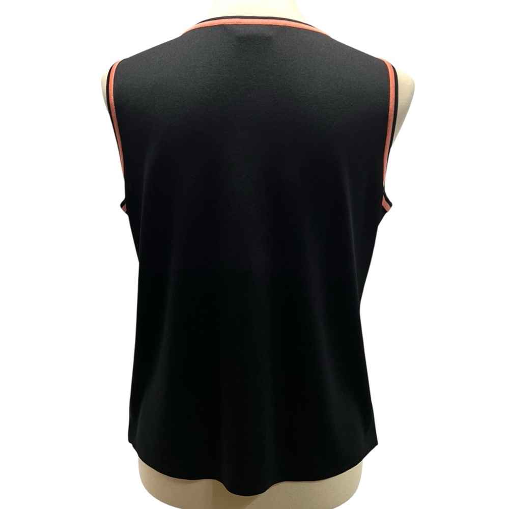 Misook 2 Piece Black Tank & Jacket Coral Trim Women’s Small/Medium - Picture 11 of 12